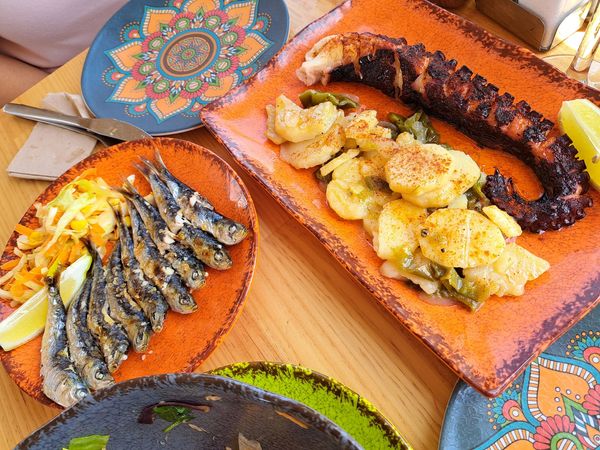 seafood and fish dishes at las palmeras